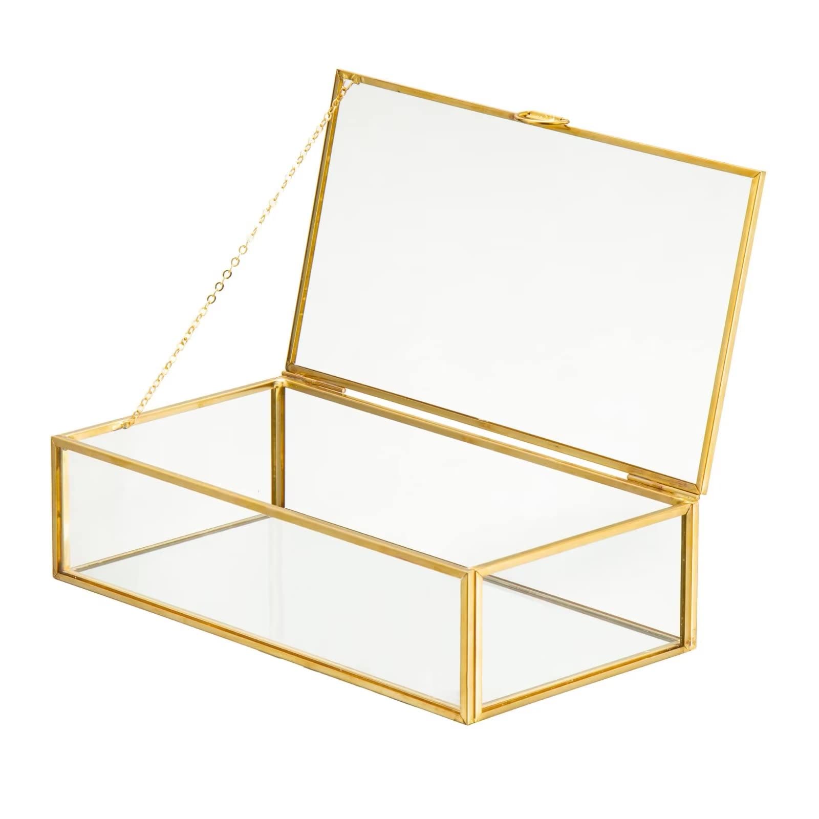 * vintage Jewelry box ✵ * 硝子の ジュエリーボックス Amazon.com: WHSLILR Vintage Glass Jewelry Box Keepsake Box